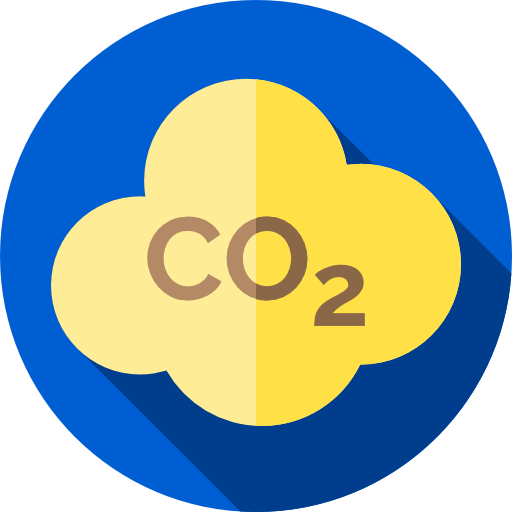 dwutlenek węgla Flat Circular Flat ikona