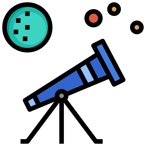 Telescope Surang Lineal Color icon
