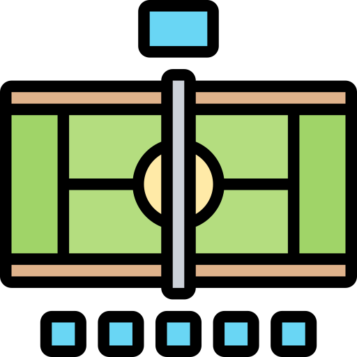 Tennis court Meticulous Lineal Color icon