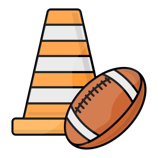 pelota de rugby Generic Thin Outline Color icono