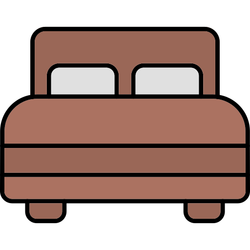 Double bed Generic Thin Outline Color icon