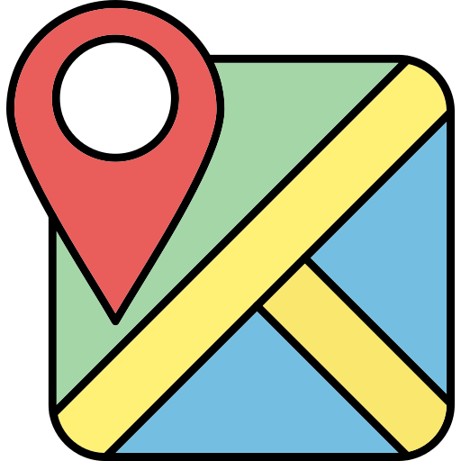 地図 Generic Thin Outline Color icon