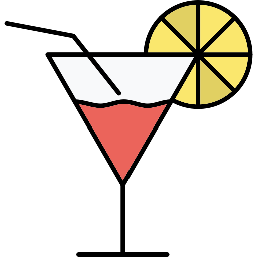 cóctel Generic Thin Outline Color icono