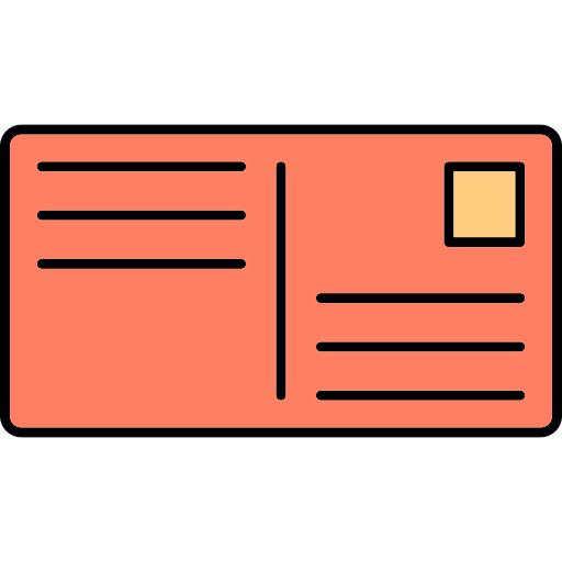 Postcard Generic Thin Outline Color icon