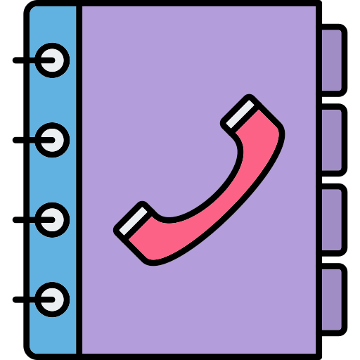 libreta de contactos Generic Thin Outline Color icono