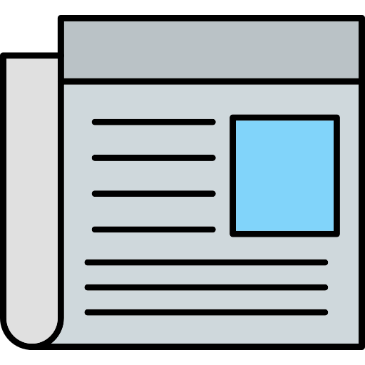 신문 Generic Thin Outline Color icon
