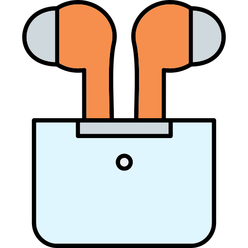 이어폰 Generic Thin Outline Color icon