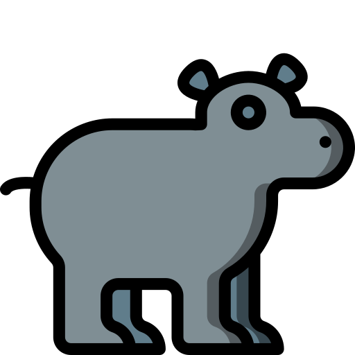 hipopótamo Basic Miscellany Lineal Color Ícone