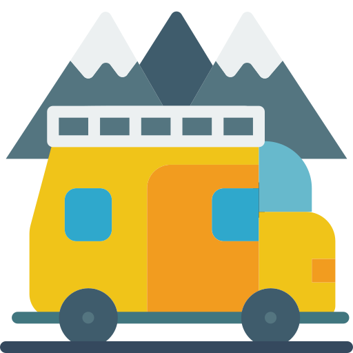 camper busje Basic Miscellany Flat icoon