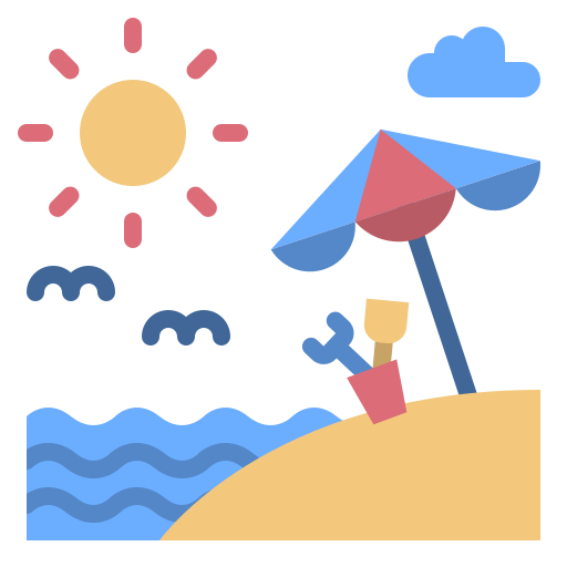 пляж Generic Flat иконка