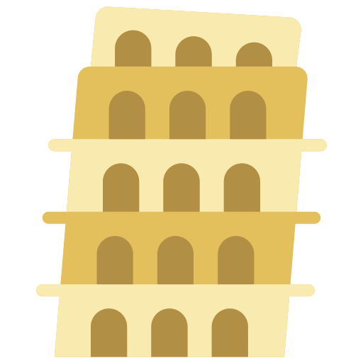 Leaning tower of pisa Basic Miscellany Flat icon
