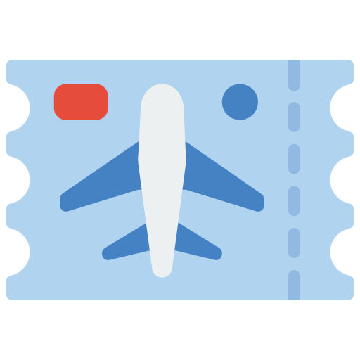 bilet na samolot Basic Miscellany Flat ikona
