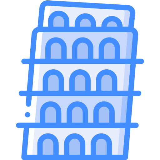scheve toren van pisa Basic Miscellany Blue icoon