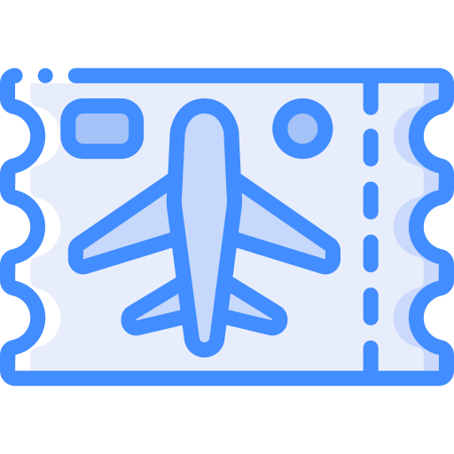 비행기 티켓 Basic Miscellany Blue icon