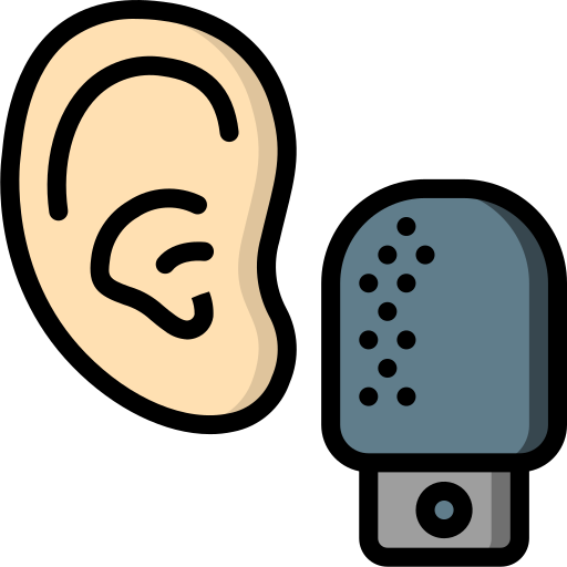ucho i mikrofon Basic Miscellany Lineal Color ikona