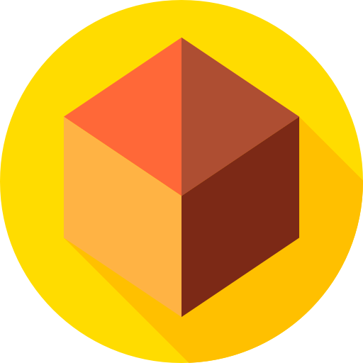 cubo Flat Circular Flat icono