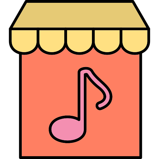 tienda de música Generic Thin Outline Color icono
