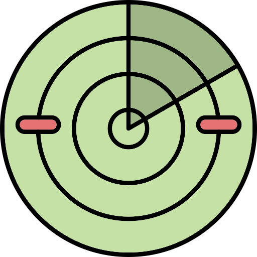radar Generic Thin Outline Color icono