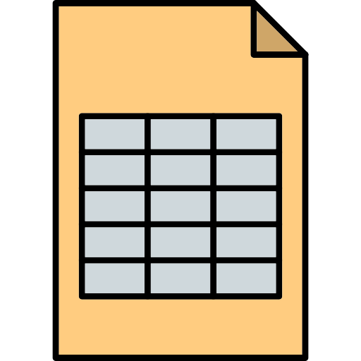 kalkulationstabelle Generic Thin Outline Color icon