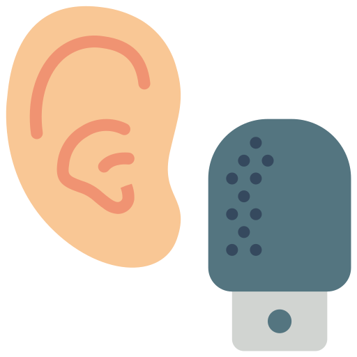 oreja y micrófono Basic Miscellany Flat icono