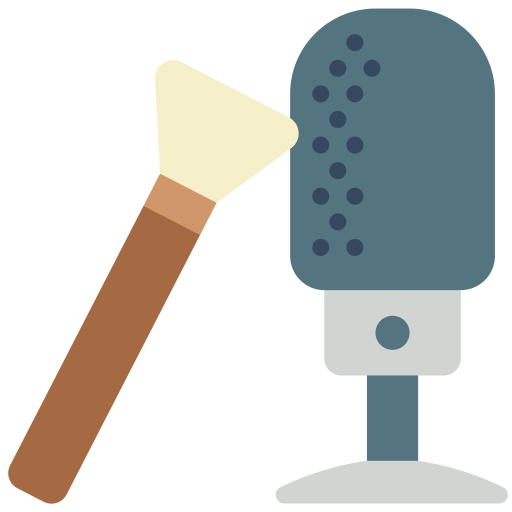 Microphone and brush Basic Miscellany Flat icon
