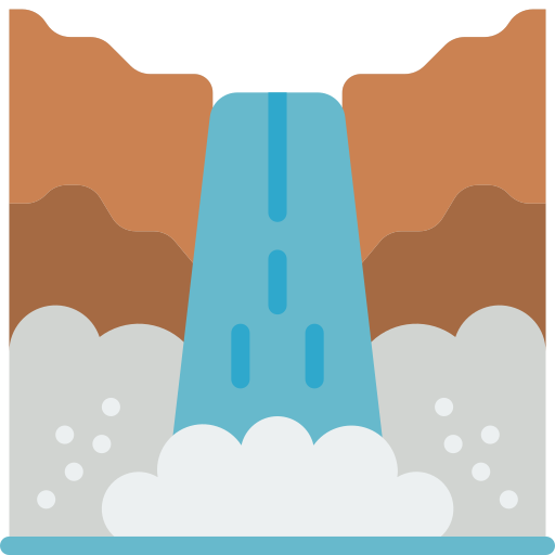 Waterfall Basic Miscellany Flat icon