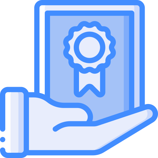 Certificate Basic Miscellany Blue icon