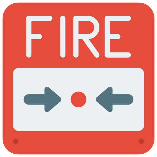 Fire alarm Basic Miscellany Flat icon