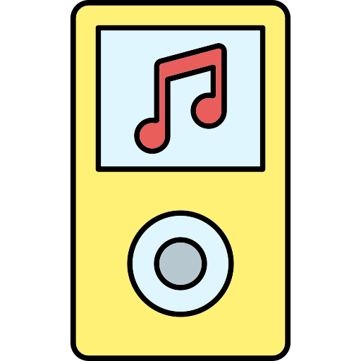 reproductor de música Generic Thin Outline Color icono