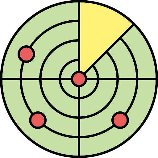 radar Generic Thin Outline Color icon
