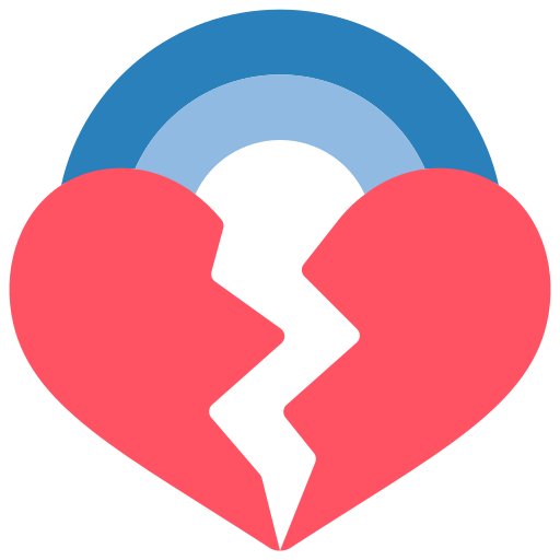 gebroken hart Basic Miscellany Flat icoon