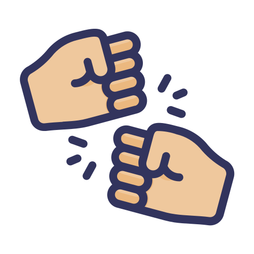 Fist bump Generic Outline Color icon