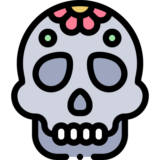 Skull Detailed Rounded Lineal color icon