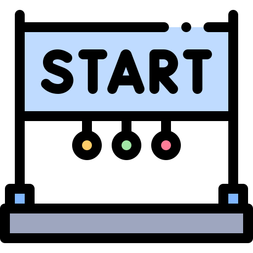Start line Detailed Rounded Lineal color icon