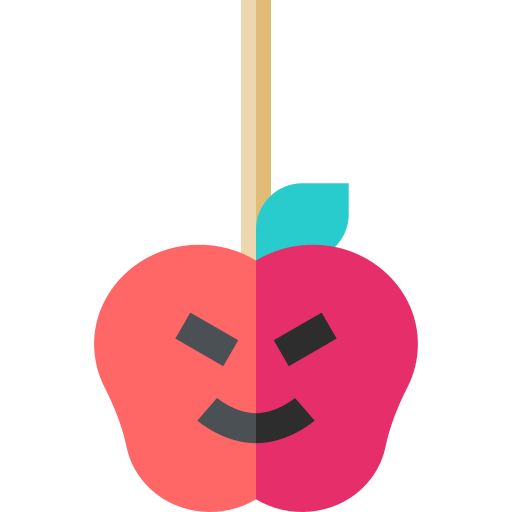 manzana de caramelo Basic Straight Flat icono
