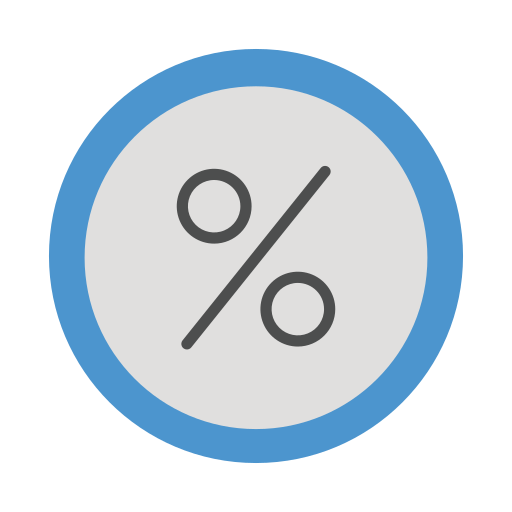 Percentage Dinosoft Flat icon