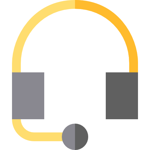 headset Basic Straight Flat icon