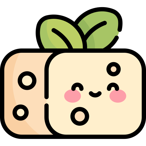 tofu Kawaii Lineal color icono