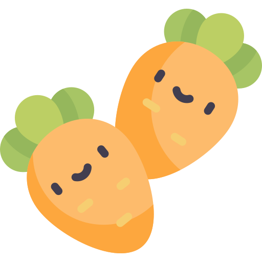 Baby carrot Kawaii Flat icon
