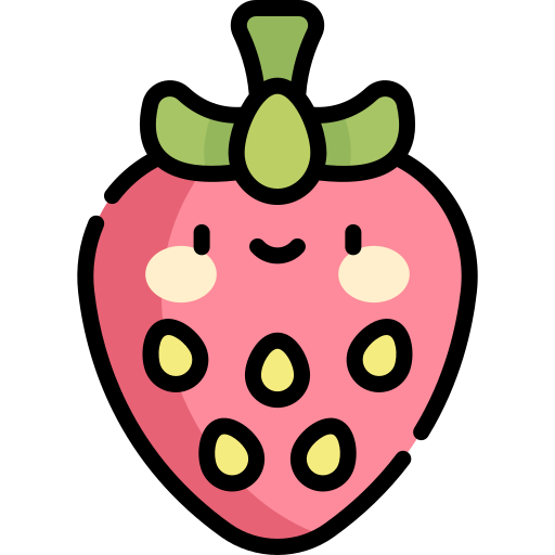 Strawberry Kawaii Lineal color icon