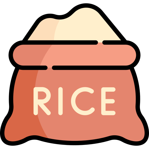 arroz Kawaii Lineal color icono