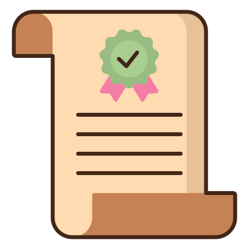 Certificate Flaticons Lineal Color icon