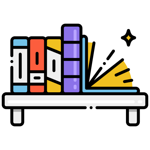 Bookshelf Flaticons Lineal Color icon