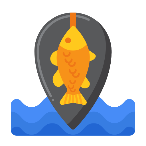 Рыбная ловля Flaticons Flat иконка