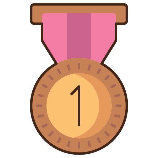 złoty medal Flaticons Lineal Color ikona