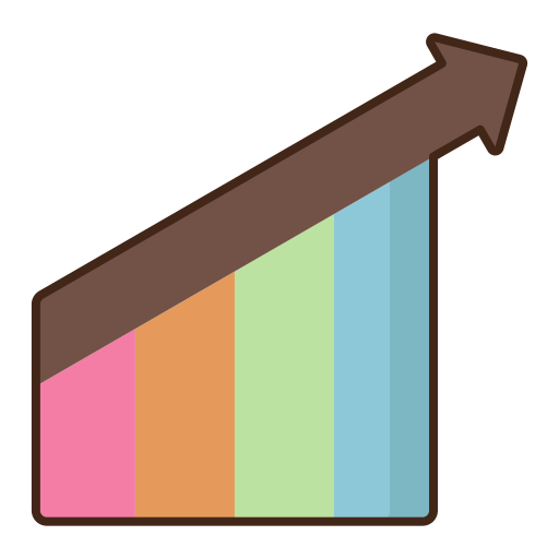 creciente Flaticons Lineal Color icono