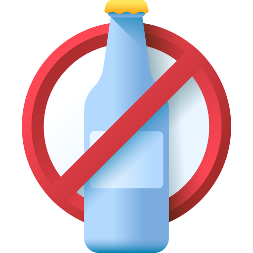 no alcohol 3D Color icono