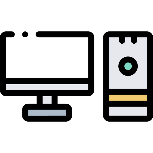 데스크탑 컴퓨터 Detailed Rounded Lineal color icon