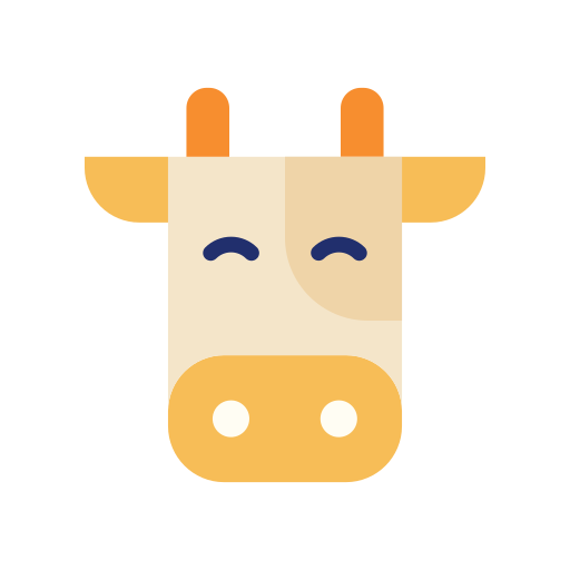 Cow Good Ware Flat icon