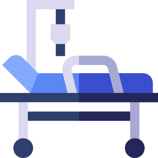 cama de hospital Basic Straight Flat icono